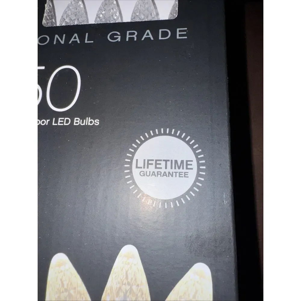 Celebrations Platinum LED C6 LIGHTS 50CT Warm White Christmas Wedding New NIB